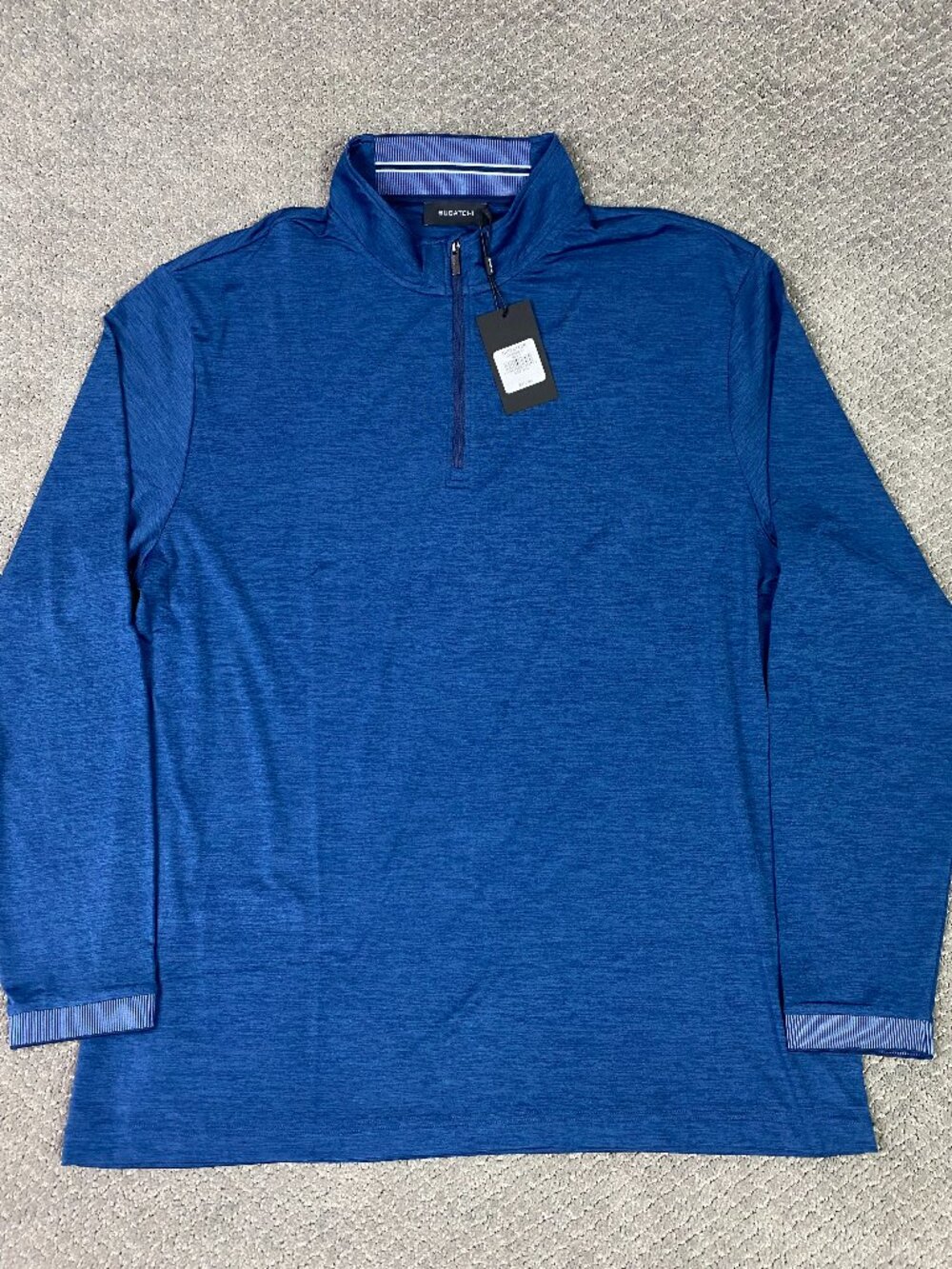 Bugatchi Men's Royal Blue Quarter-Zip Pullover